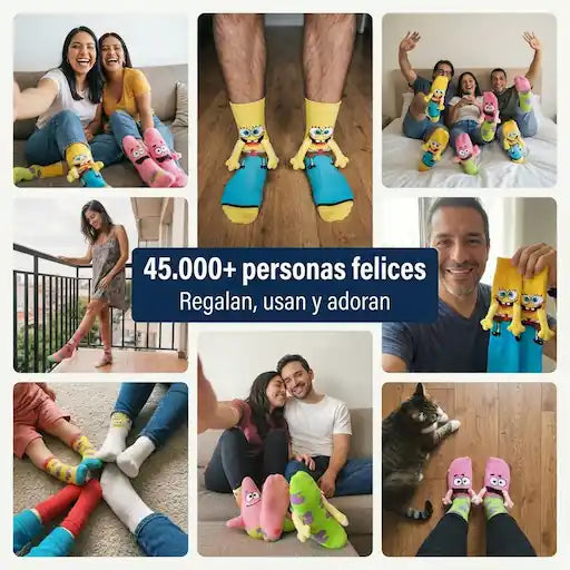 Calcetines Bob Esponja & Patricio  | ¡Se Conectan Solos!