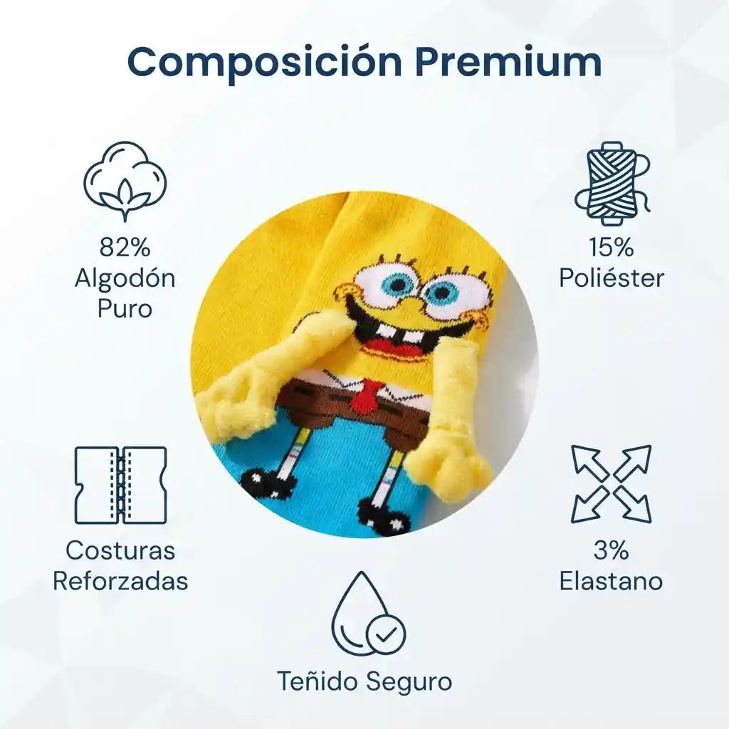 Calcetines Bob Esponja & Patricio  | ¡Se Conectan Solos!